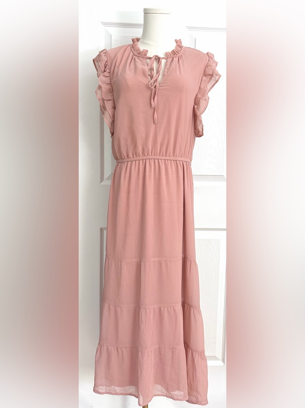 Dex Ruffle Sleeve Maxi Dress Size L